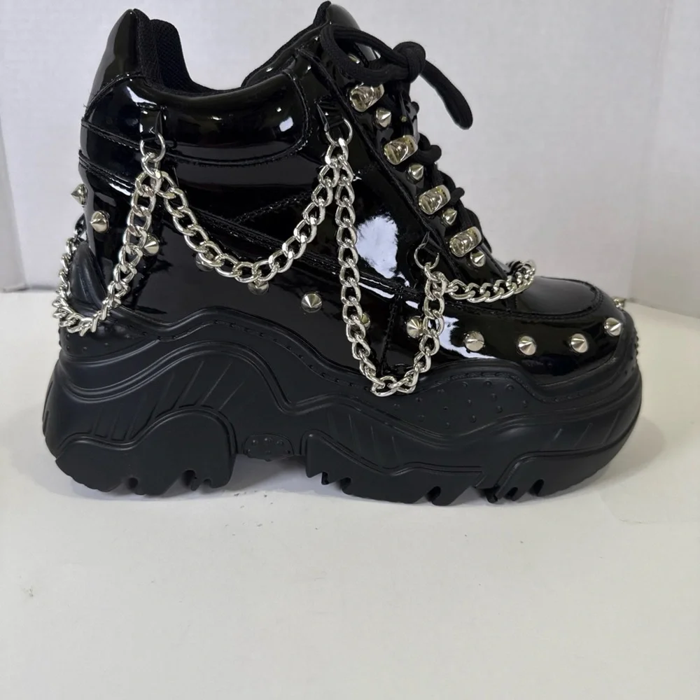 Anthony Wang Space Candy Chains Stud Platform SNEAKER Women Size 6 Punk Cosplay - Picture 6 of 10